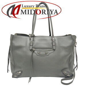 Balenciaga Paper Tote Bag Gray Leather